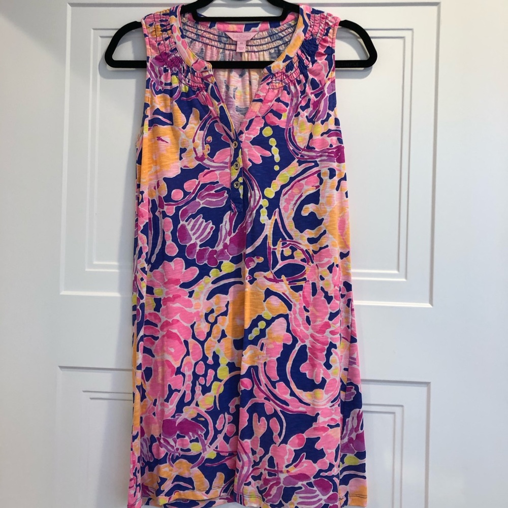 Lilly Pulitzer Essie Dress XS, gold buttons, vneck